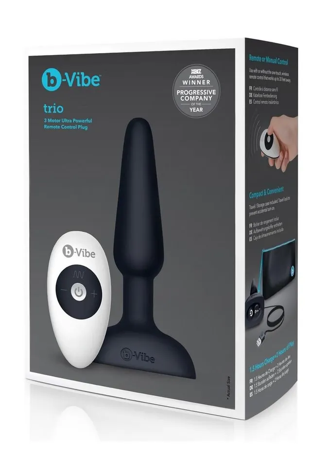 bVibe BVibe Trio Plug Rechargeable Silicone Anal Plug with Remote Control Male Sex Toys