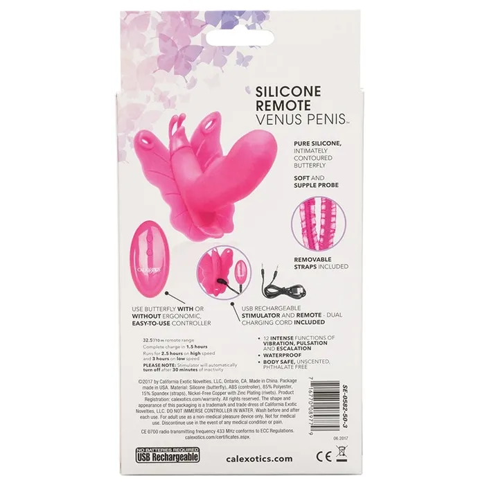 Anal Cal Exotics Venus Butterfly Silicone Remote Venus PenisPink