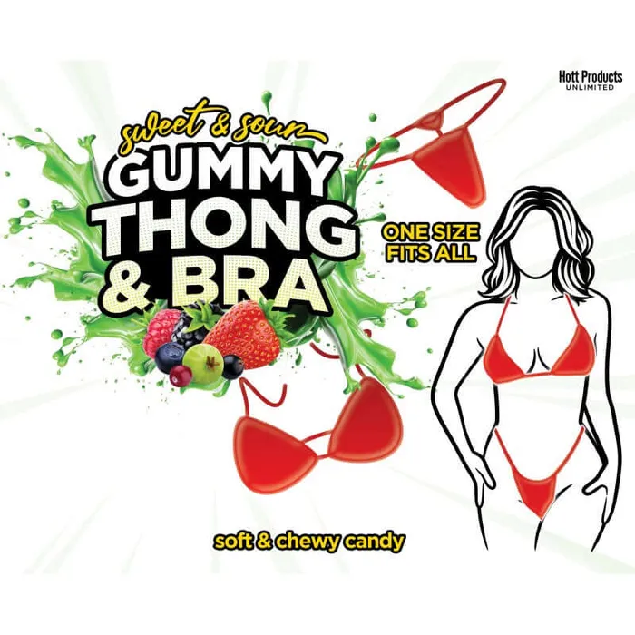Anal HOTT Products Sweet Sour Gummy Thong Bra Set Edible Lingerie for Tasty Fun