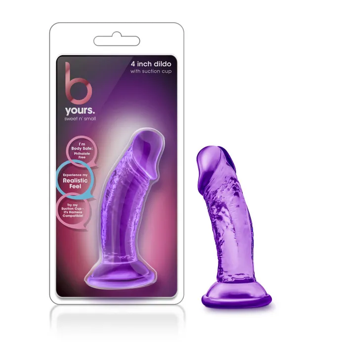 Blush Anal B Yours By Blush Sweet N Small Realistic Purple 45Inch Long Dildo With Suction Cup Base Blush Anal B Yours By Blush Sweet N Small Realistic Purple 45Inch Long Dildo With Suction Cup Base