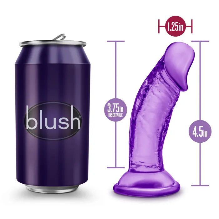 Blush Anal B Yours By Blush Sweet N Small Realistic Purple 45Inch Long Dildo With Suction Cup Base