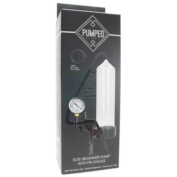 Male Sex Toys Pumped Elite Beginner Pump with PSI Gauge in Clear Shots Toys Male Sex Toys Pumped Elite Beginner Pump with PSI Gauge in Clear Shots Toys