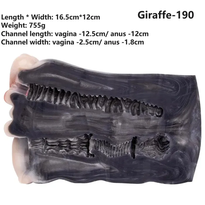 Male Sex Toys honeysx Giraffe Pocket Pussy Double Anal Vagina Male Masturbator