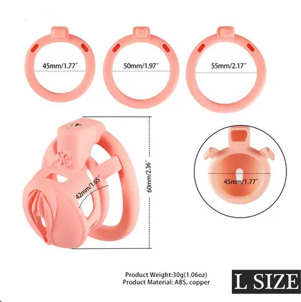 Male Sex Toys LOCKINK Lockink Pink Camouflage Chastity Cage