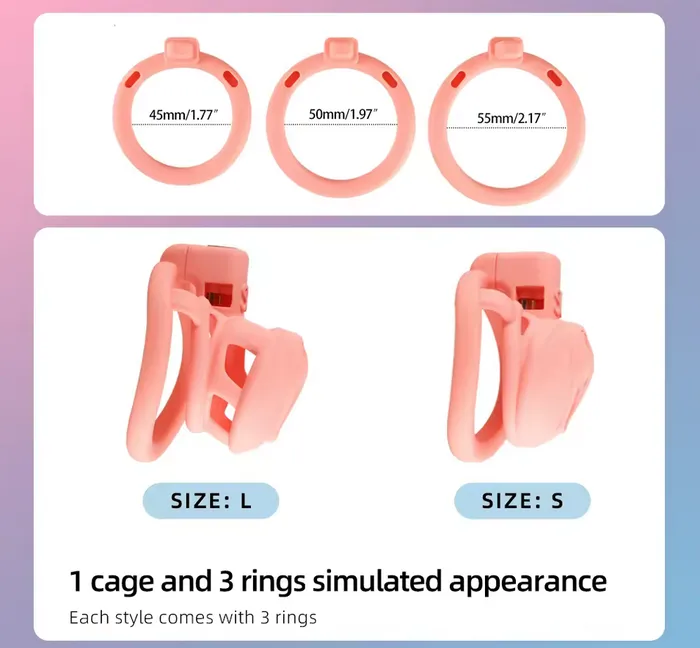 Male Sex Toys LOCKINK Lockink Pink Camouflage Chastity Cage