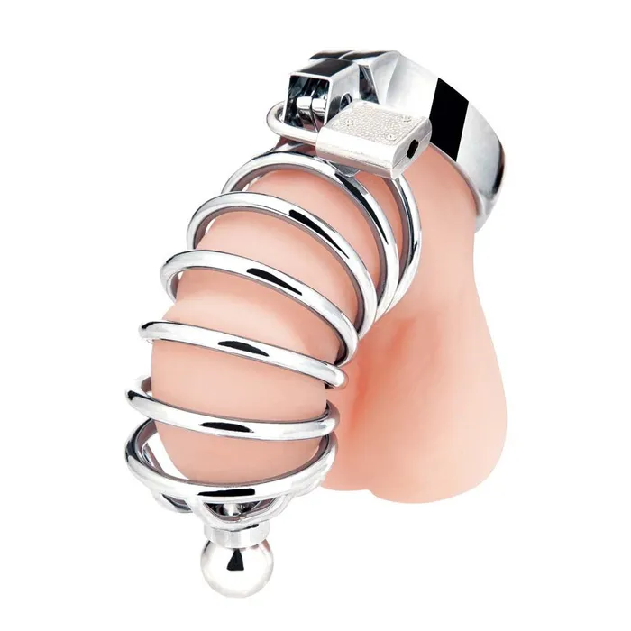 Male Sex Toys Urethral Play Cock Cage Blue Line Men