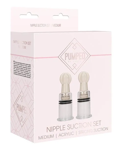 Shots America Anal Shots Pumped Nipple Suction Set Medium Clear
