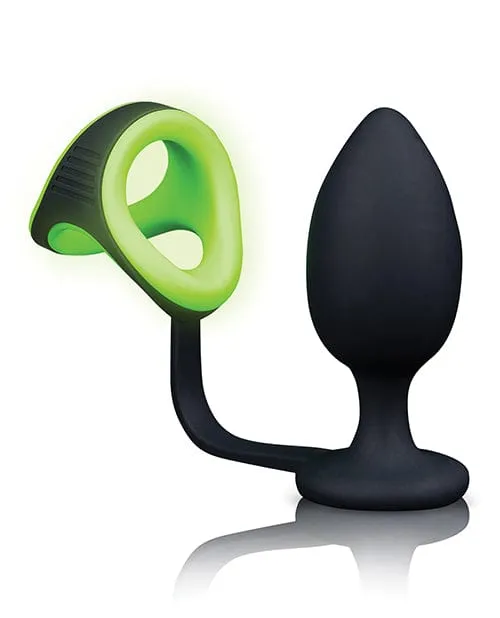 Shots America Male Sex Toys Shots Ouch Butt Plug With cock Ring Ball Strap Glow In The Dark