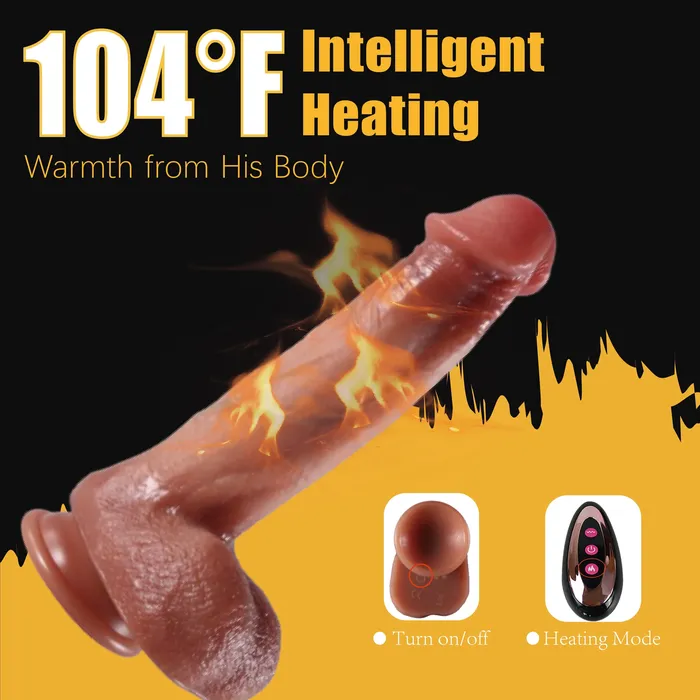 YIQU Male Sex Toys YIQU 2184cm Realistic Brown 10 Telescopic Modes And 10 Vibratory Modes Penis