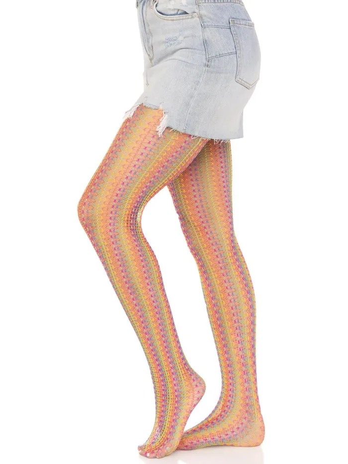 Leg Avenue Mens Underwear Rainbow Crochet Net Tights One Size Multicolor Leg Avenue Mens Underwear Rainbow Crochet Net Tights One Size Multicolor