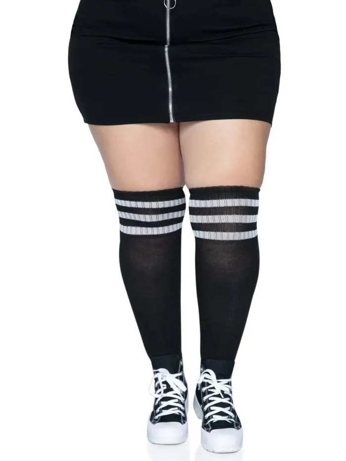 Over the Knee Athletic Socks 1x2x Blackwhite Leg Avenue Anal