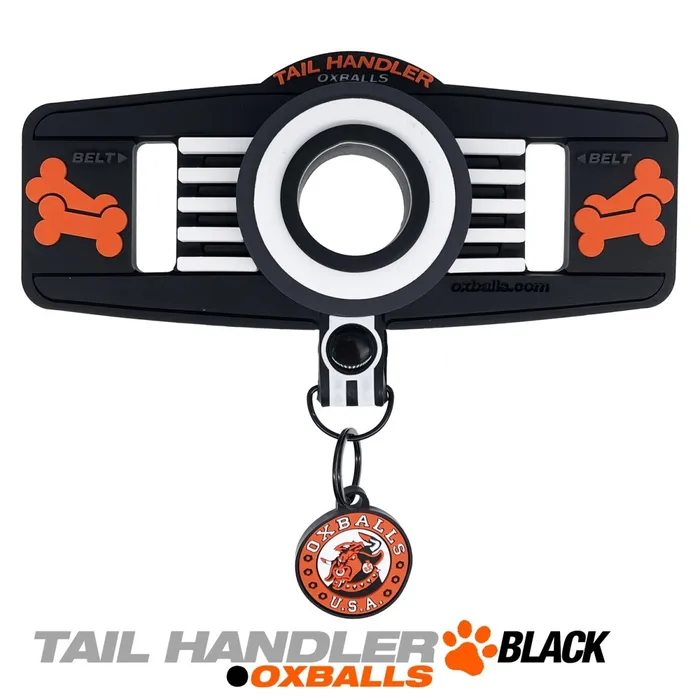 Oxballs Anal Tail Handler Belt Strap Show Tail Black Oxballs Anal Tail Handler Belt Strap Show Tail Black