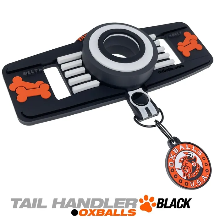 Oxballs Anal Tail Handler Belt Strap Show Tail Black Oxballs Anal Tail Handler Belt Strap Show Tail Black
