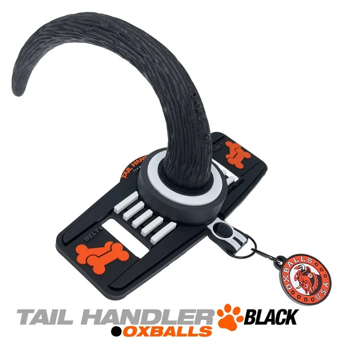 Oxballs Anal Tail Handler Belt Strap Show Tail Black Oxballs Anal Tail Handler Belt Strap Show Tail Black