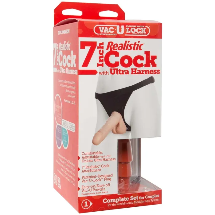 VacULock Set 7 Inch Realistic Ultra Harness Doc Johnson Dildos VacULock Set 7 Inch Realistic Ultra Harness Doc Johnson Dildos