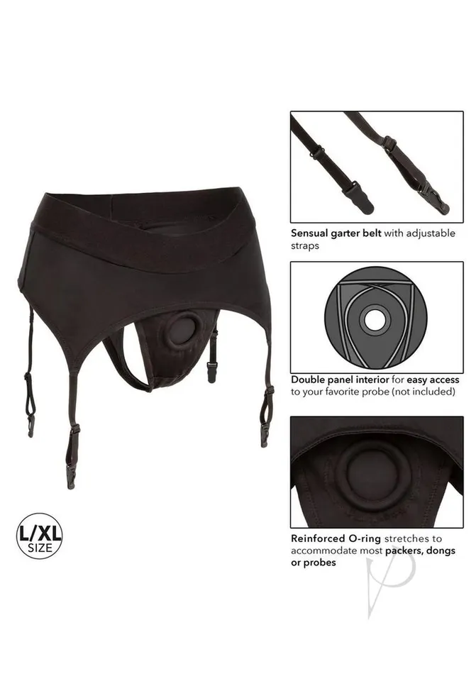 Boundless Anal Boundless Thong Garter Lxl Black
