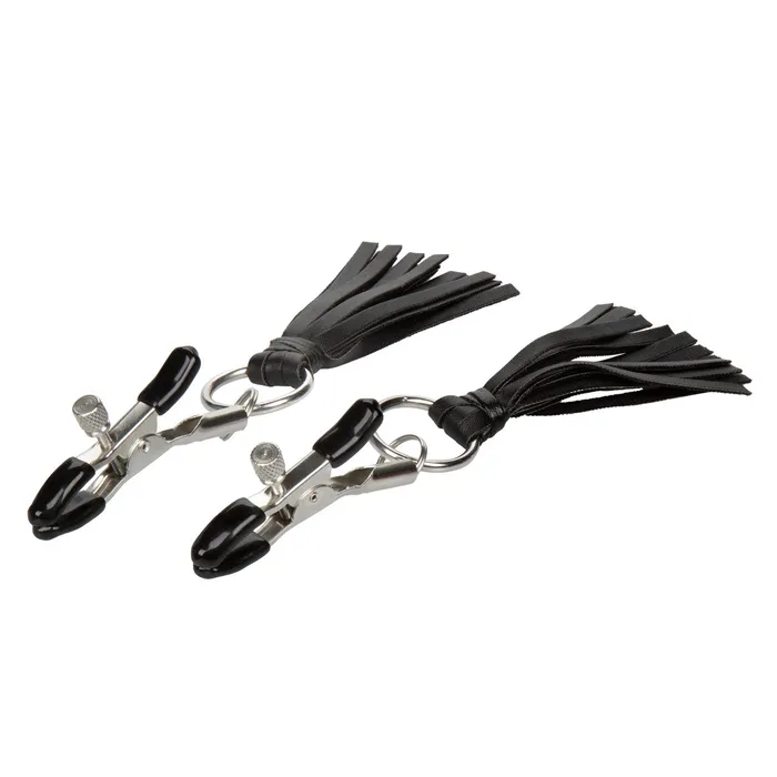 CALIFORNIA EXOTIC NOVELTIES LLC Nipple Play Playful Tassels Nipple Clamps Black Couples
