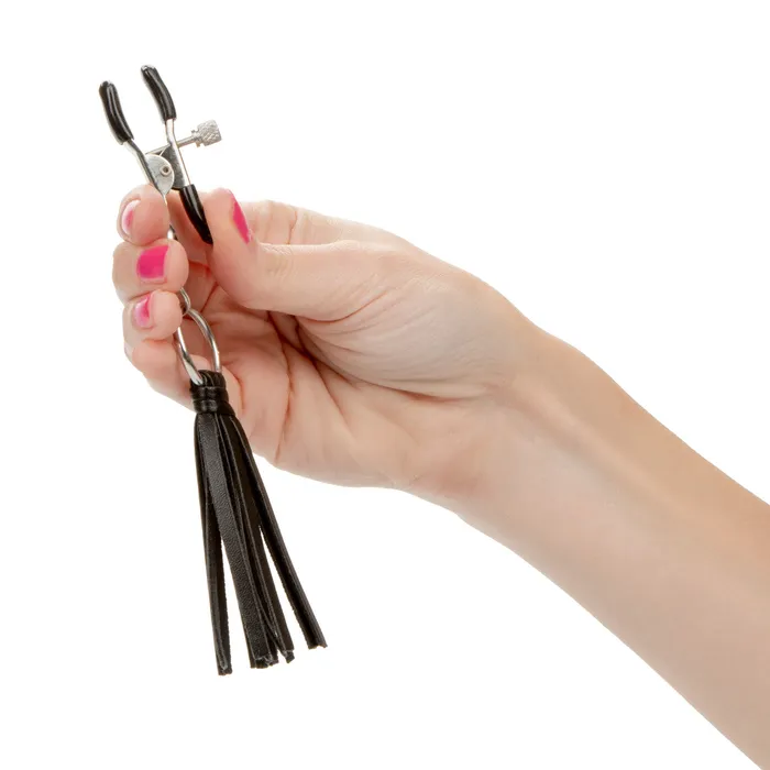 CALIFORNIA EXOTIC NOVELTIES LLC Nipple Play Playful Tassels Nipple Clamps Black Couples