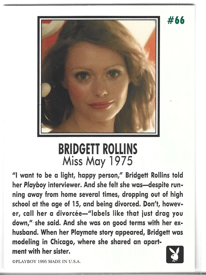 Couples Dans Cards Playboy Centerfolds May Edition Bridgett Rollins Card 66 Couples Dans Cards Playboy Centerfolds May Edition Bridgett Rollins Card 66
