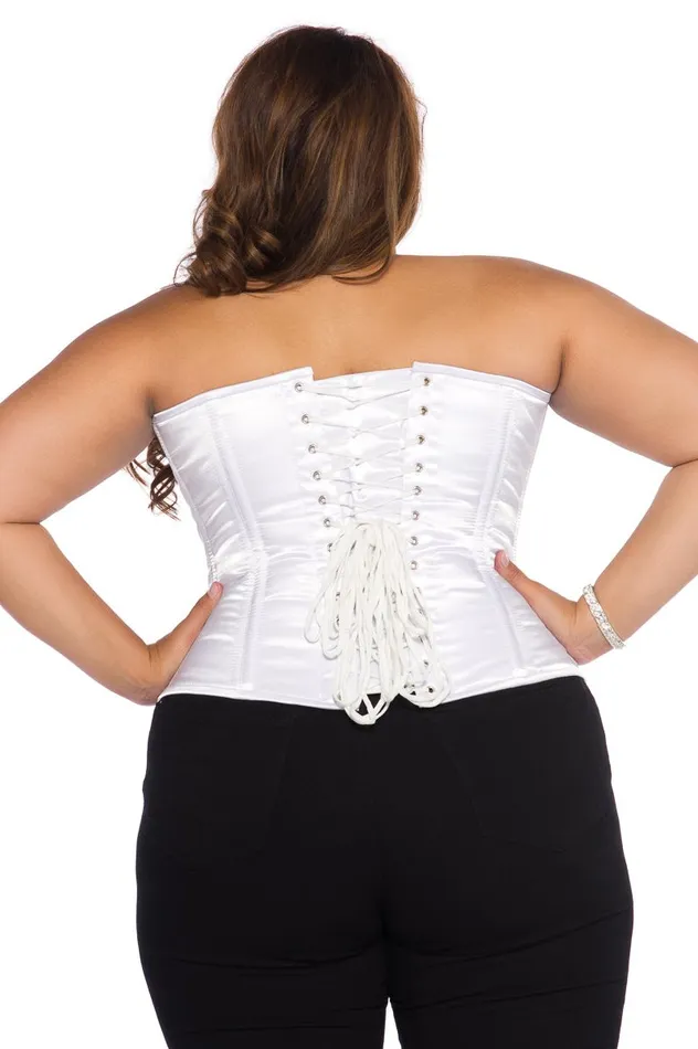 Vibrators Just Undies Satin Corset White Vibrators Just Undies Satin Corset White